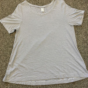 Old Navy Luxe swing tee, blue/white stripe, size M
